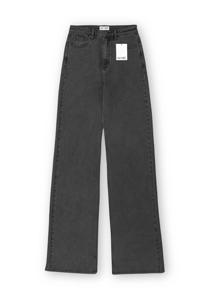 High waist wide leg jeans dark grey (tall)