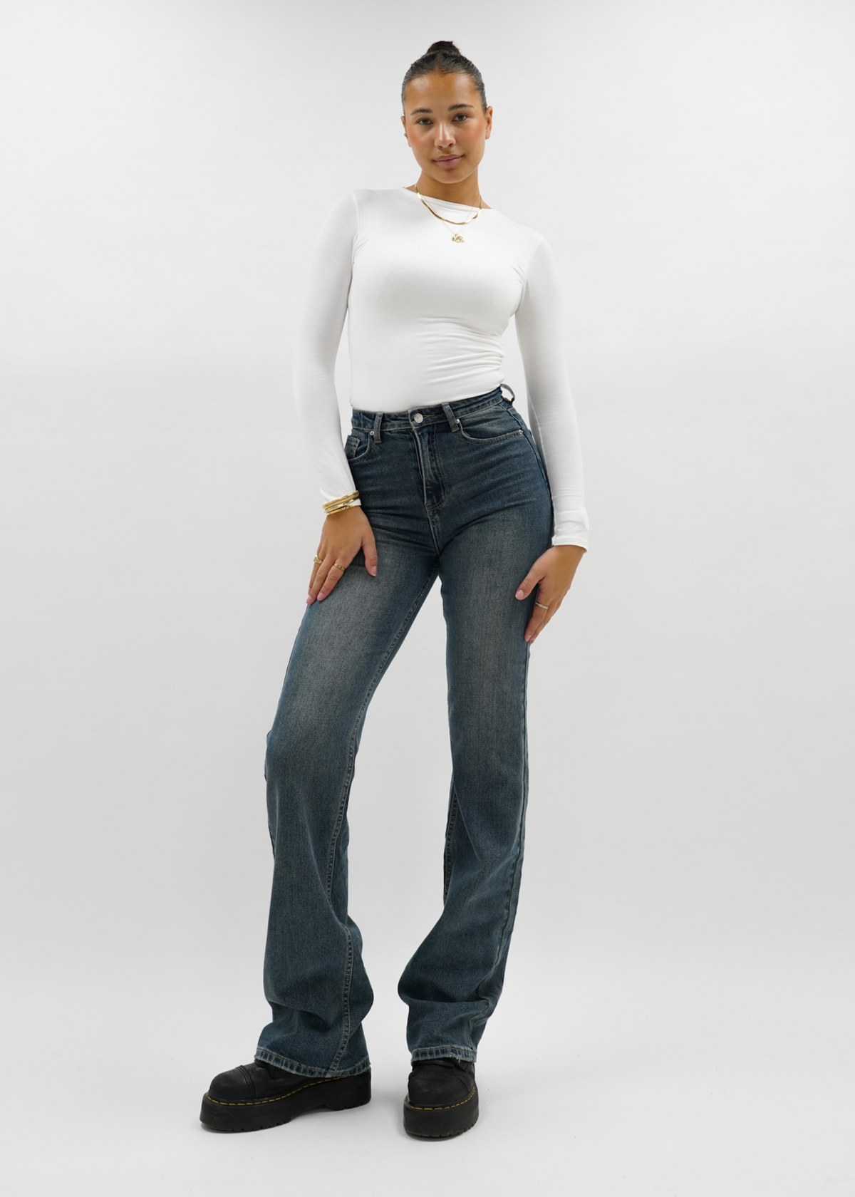 High waist wide leg jeans vintage blue (tall)