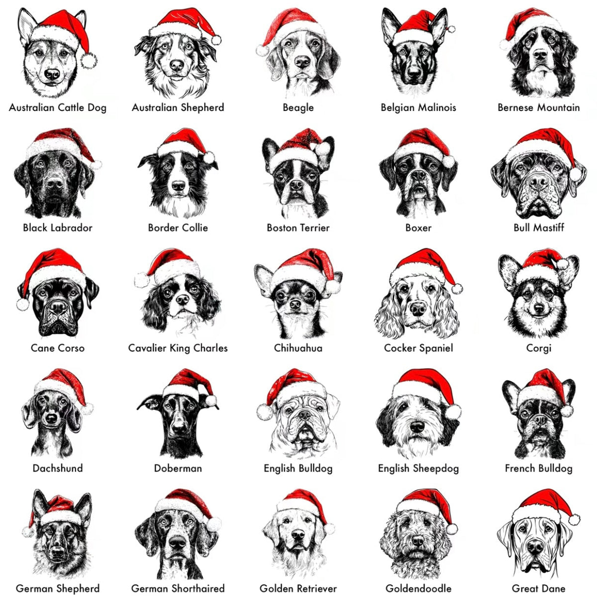 Festive Santa Paws Holiday Dog Pullover ASH T-Shirt/Sweatshirt/Hoodie