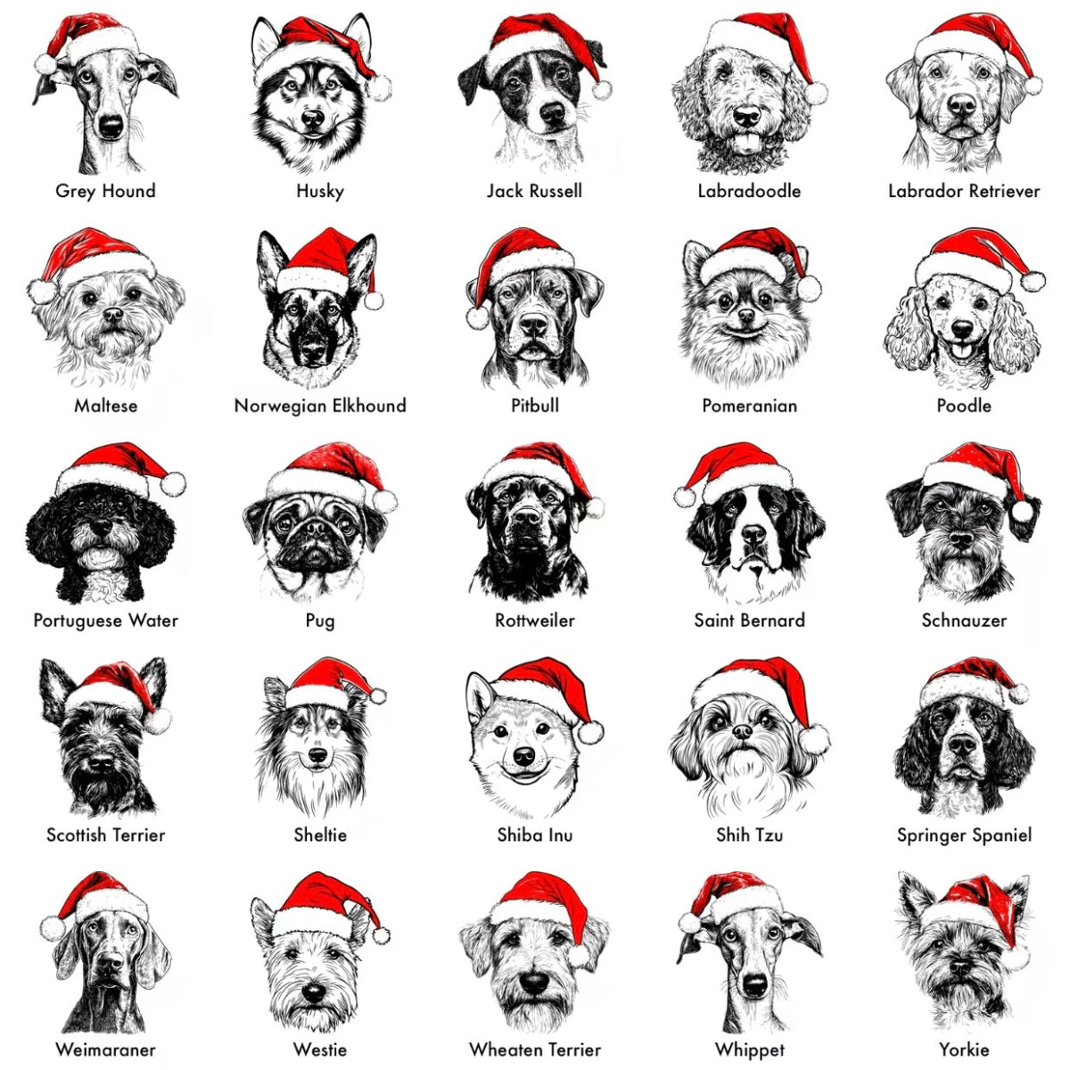 Festive Santa Paws Holiday Dog Pullover ASH T-Shirt/Sweatshirt/Hoodie