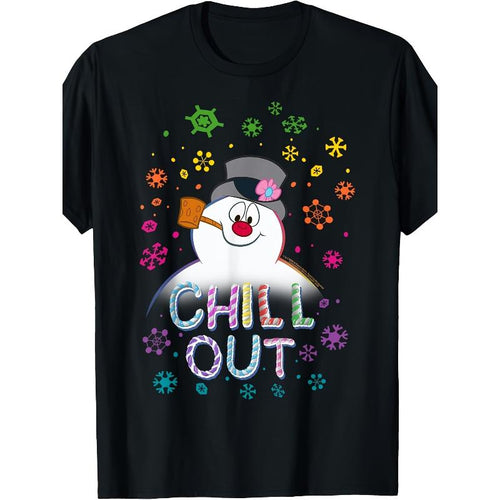 Black Frosty The Snowman Chill Out Portrait T-Shirt/Sweatshirt/Hoodie